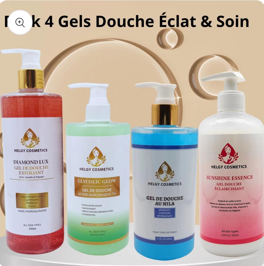 Pack 4 Gels Douche Eclat & Soin