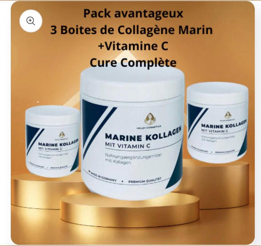 Complement alimentaire 3 Packs de Collagène Marin Hdrolyzed & Vitamine C