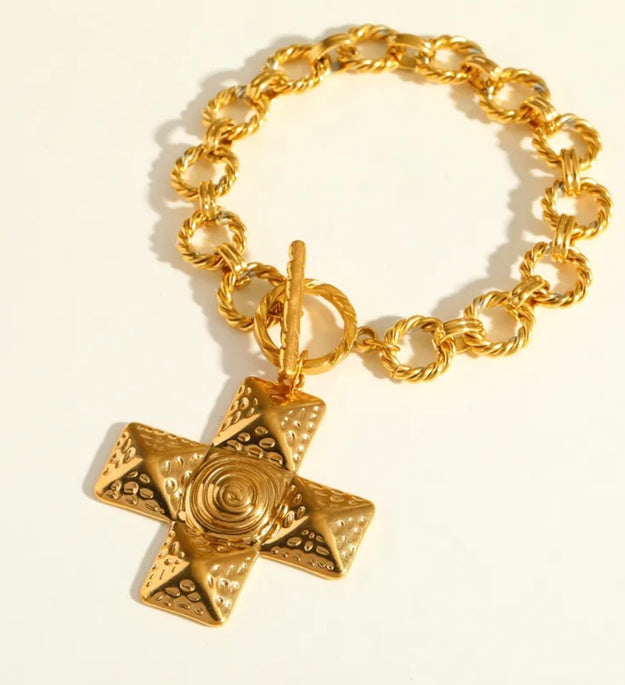 Bracelet croix en acier inoxydable